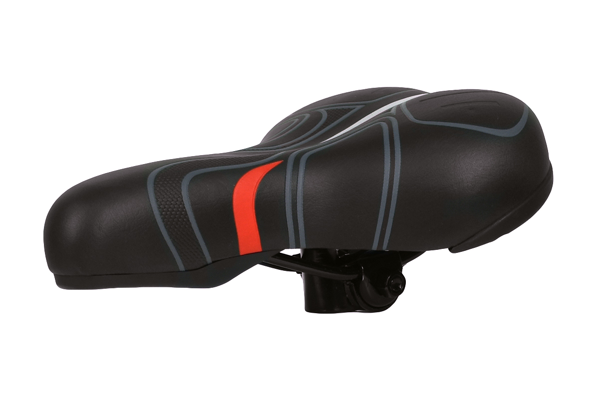 Седло HBAZ-3232 MTB 270*170mm, комфорт,эластомер,520гр.черное-серебристое-красное Седло HBAZ-3232 MTB 270*170mm, комфорт,эластомер,520гр.черное-серебристое-красное