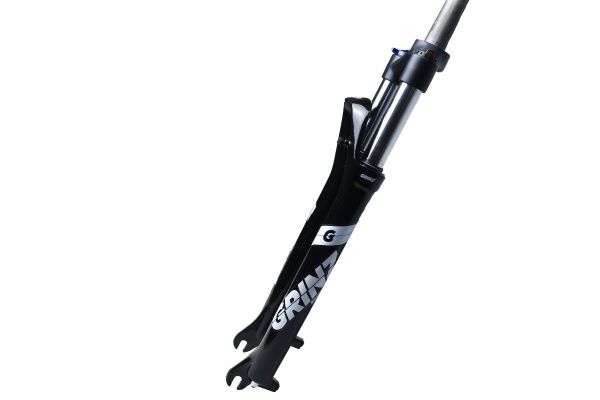 Вилка GRINZ ES 451 HLO 29"*1.1\8" ход 100мм, локаут гидравлический, предварительное сжатие, алюминиевая, черная\белая, 2,8кг